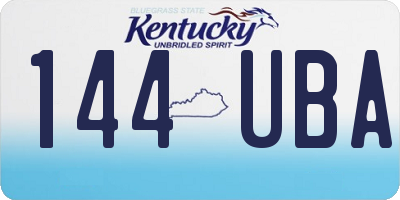 KY license plate 144UBA