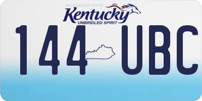 KY license plate 144UBC
