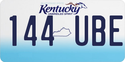 KY license plate 144UBE