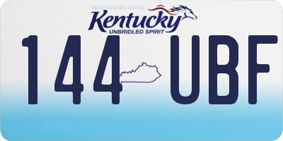 KY license plate 144UBF