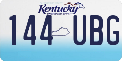 KY license plate 144UBG