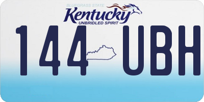 KY license plate 144UBH