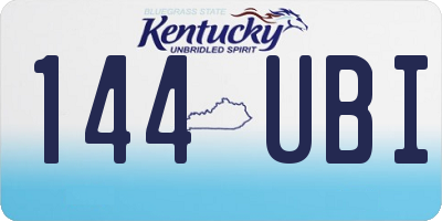 KY license plate 144UBI