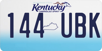 KY license plate 144UBK