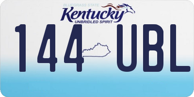KY license plate 144UBL