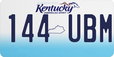 KY license plate 144UBM