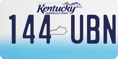 KY license plate 144UBN