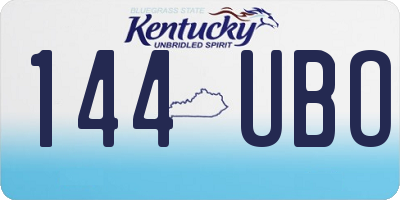 KY license plate 144UBO