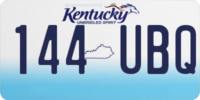 KY license plate 144UBQ