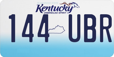 KY license plate 144UBR