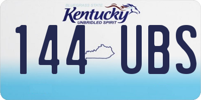 KY license plate 144UBS