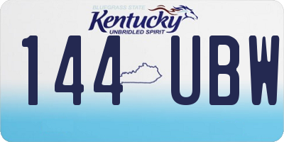 KY license plate 144UBW