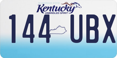 KY license plate 144UBX