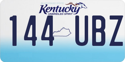 KY license plate 144UBZ
