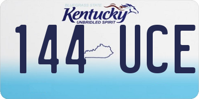 KY license plate 144UCE