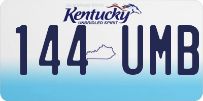 KY license plate 144UMB