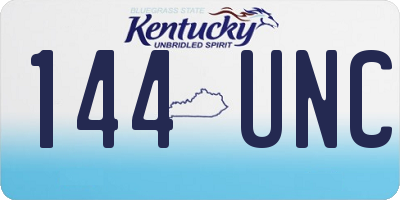 KY license plate 144UNC