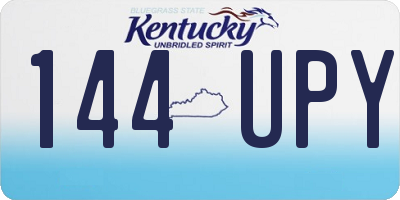 KY license plate 144UPY