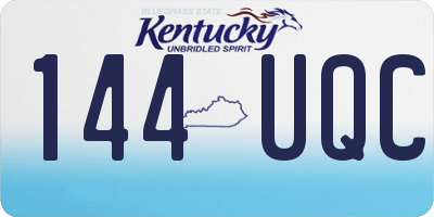 KY license plate 144UQC