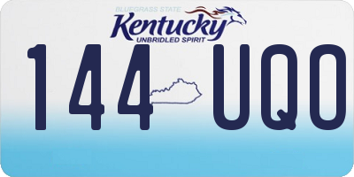 KY license plate 144UQO