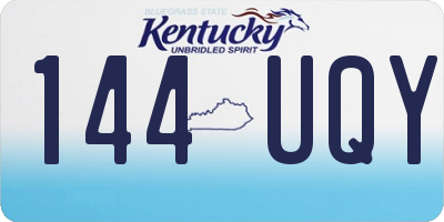 KY license plate 144UQY
