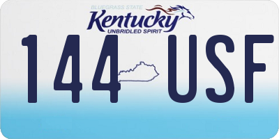 KY license plate 144USF