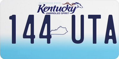 KY license plate 144UTA