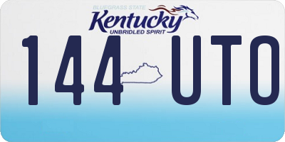 KY license plate 144UTO
