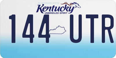 KY license plate 144UTR