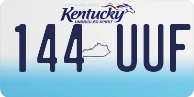 KY license plate 144UUF