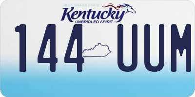 KY license plate 144UUM