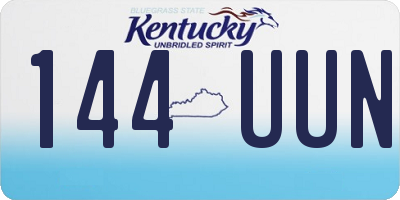 KY license plate 144UUN