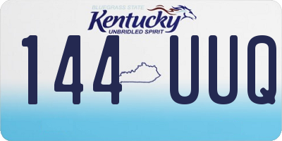 KY license plate 144UUQ