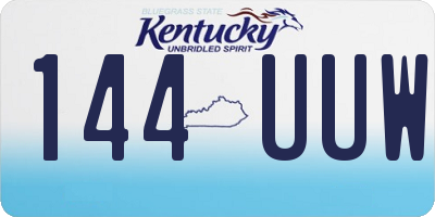 KY license plate 144UUW