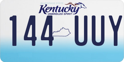 KY license plate 144UUY