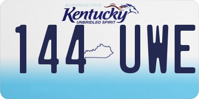KY license plate 144UWE