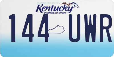 KY license plate 144UWR