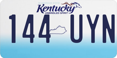 KY license plate 144UYN