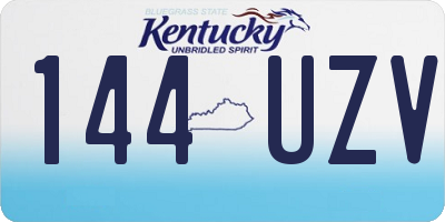 KY license plate 144UZV