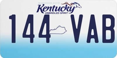 KY license plate 144VAB