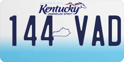 KY license plate 144VAD