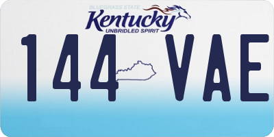 KY license plate 144VAE