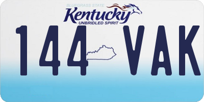 KY license plate 144VAK