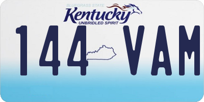 KY license plate 144VAM