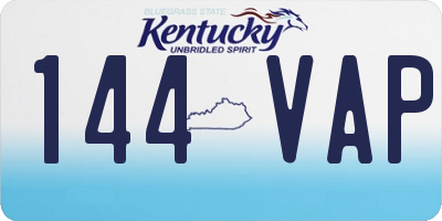 KY license plate 144VAP