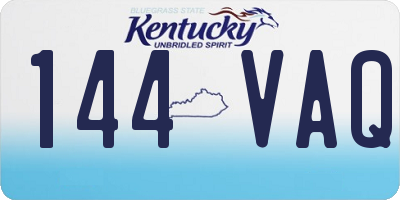 KY license plate 144VAQ