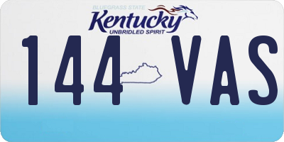 KY license plate 144VAS