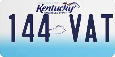 KY license plate 144VAT