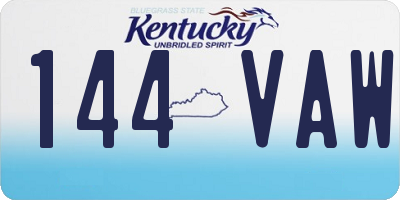 KY license plate 144VAW