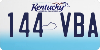 KY license plate 144VBA